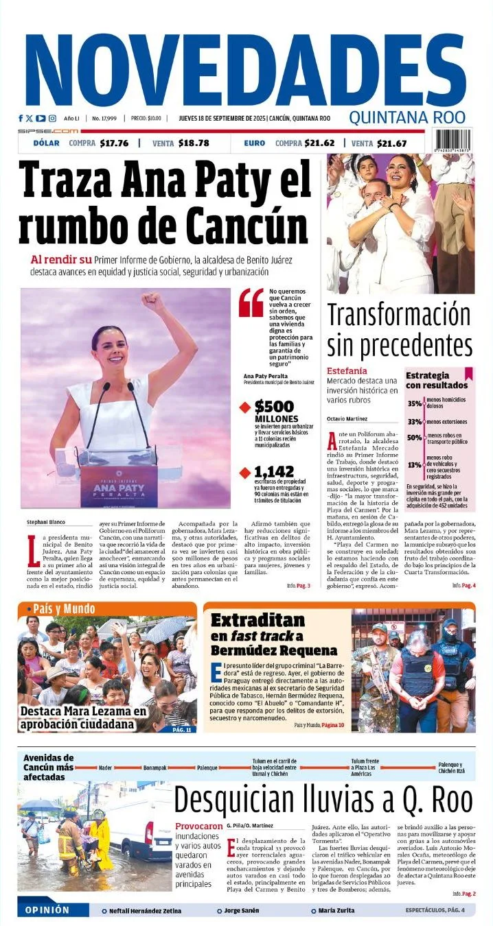 Portada de Novedades Quintana Roo