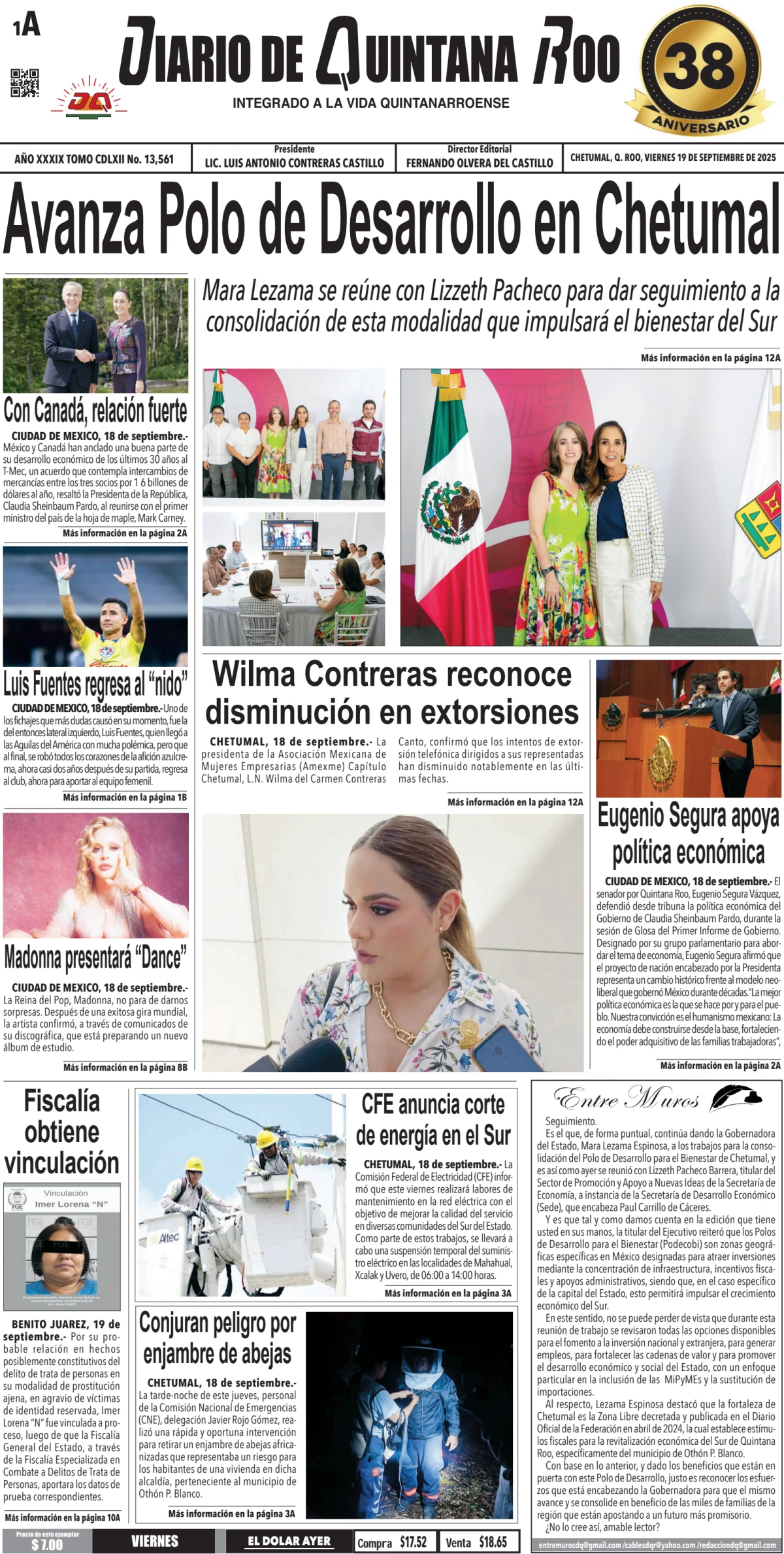 Portada de Diario de Quintana Roo (portada)