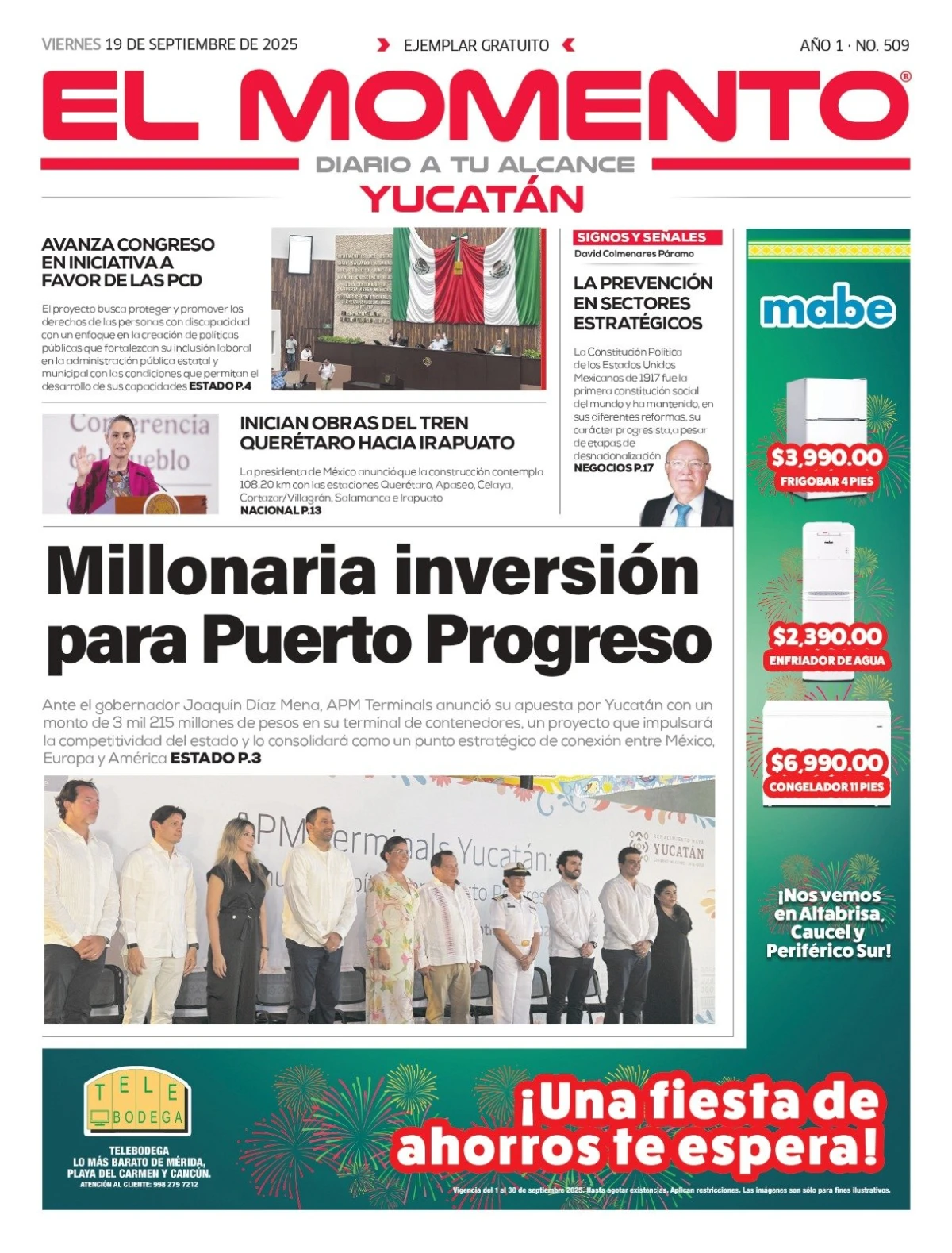 Portada de El Momento Yucatan