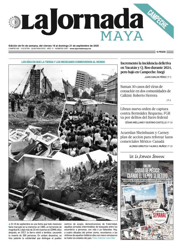 Portada de La Jornada Maya Campeche del viernes, 19 de septiembre de 2025
