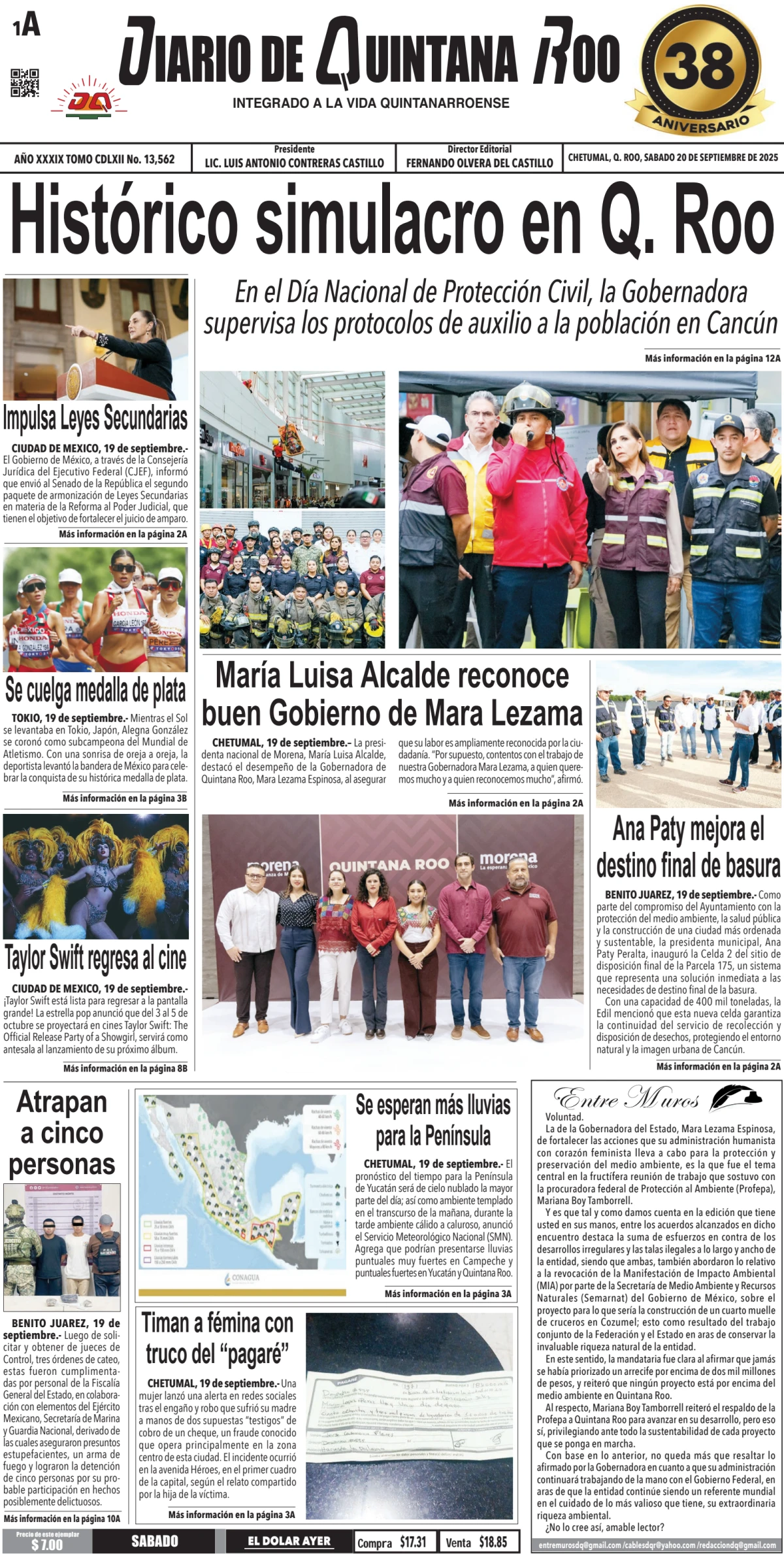 Portada de Diario de Quintana Roo (portada)