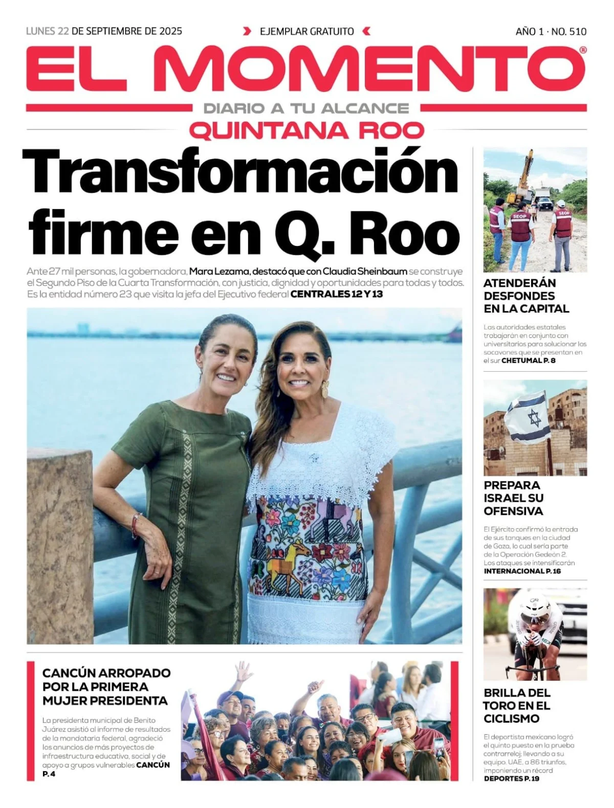 Portada de El Momento Quintana Roo