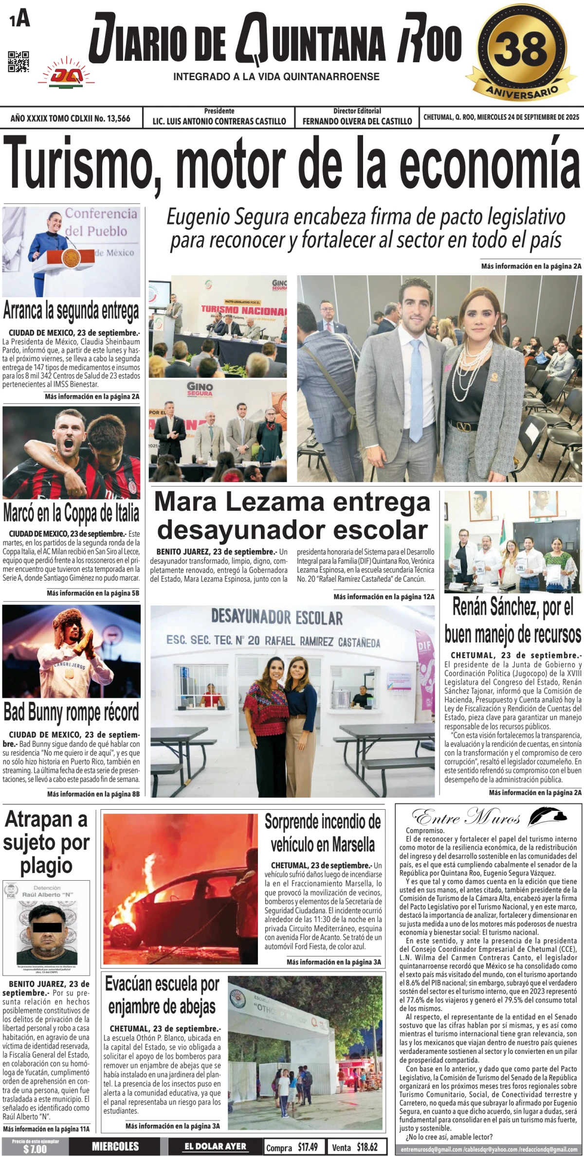 Portada de Diario de Quintana Roo (portada)