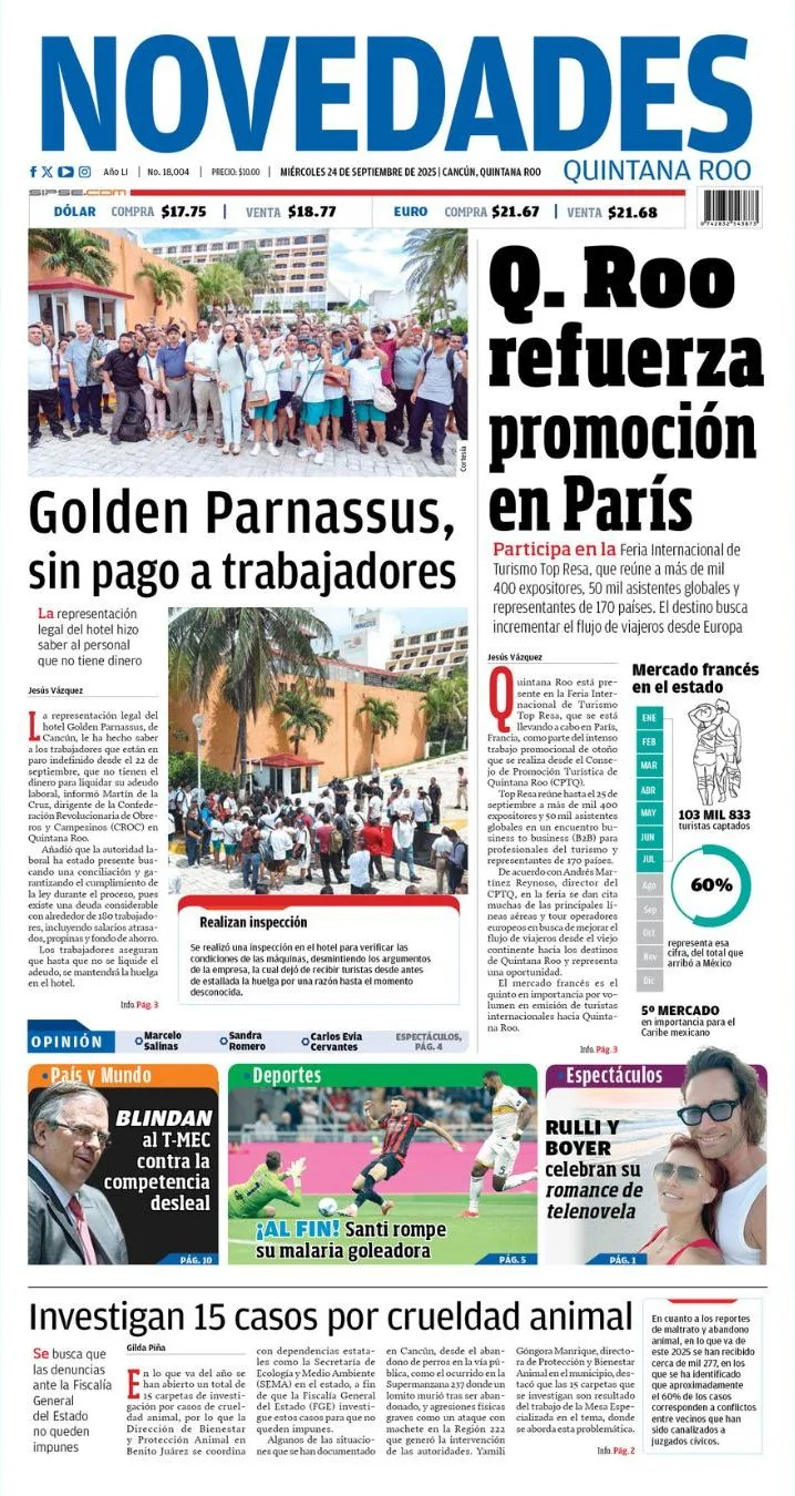 Portada de Novedades Quintana Roo