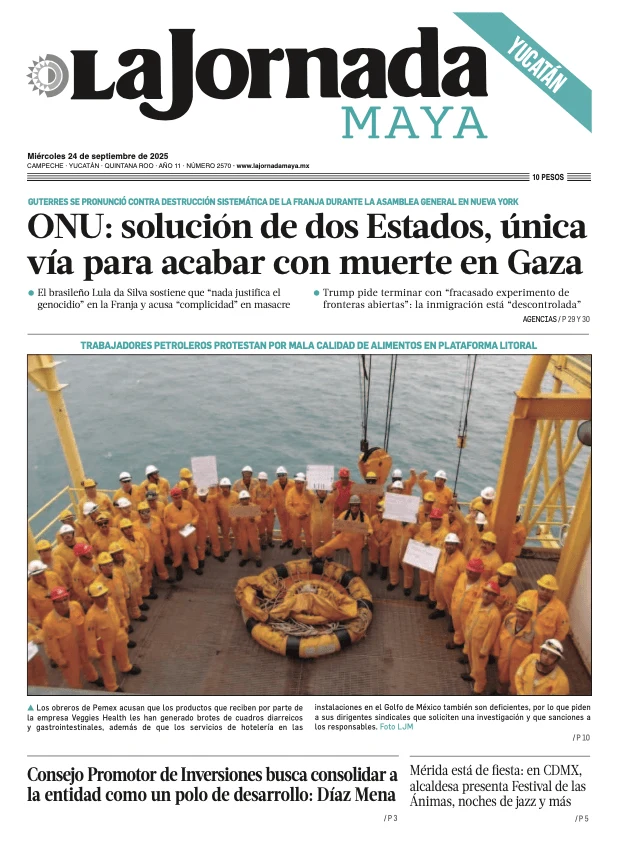 Portada de La Jornada Maya Yucatán del miércoles, 24 de septiembre de 2025