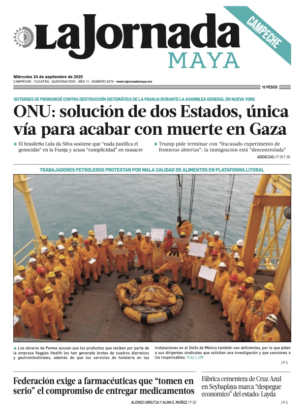 Portada de La Jornada Maya Campeche del miércoles, 24 de septiembre de 2025