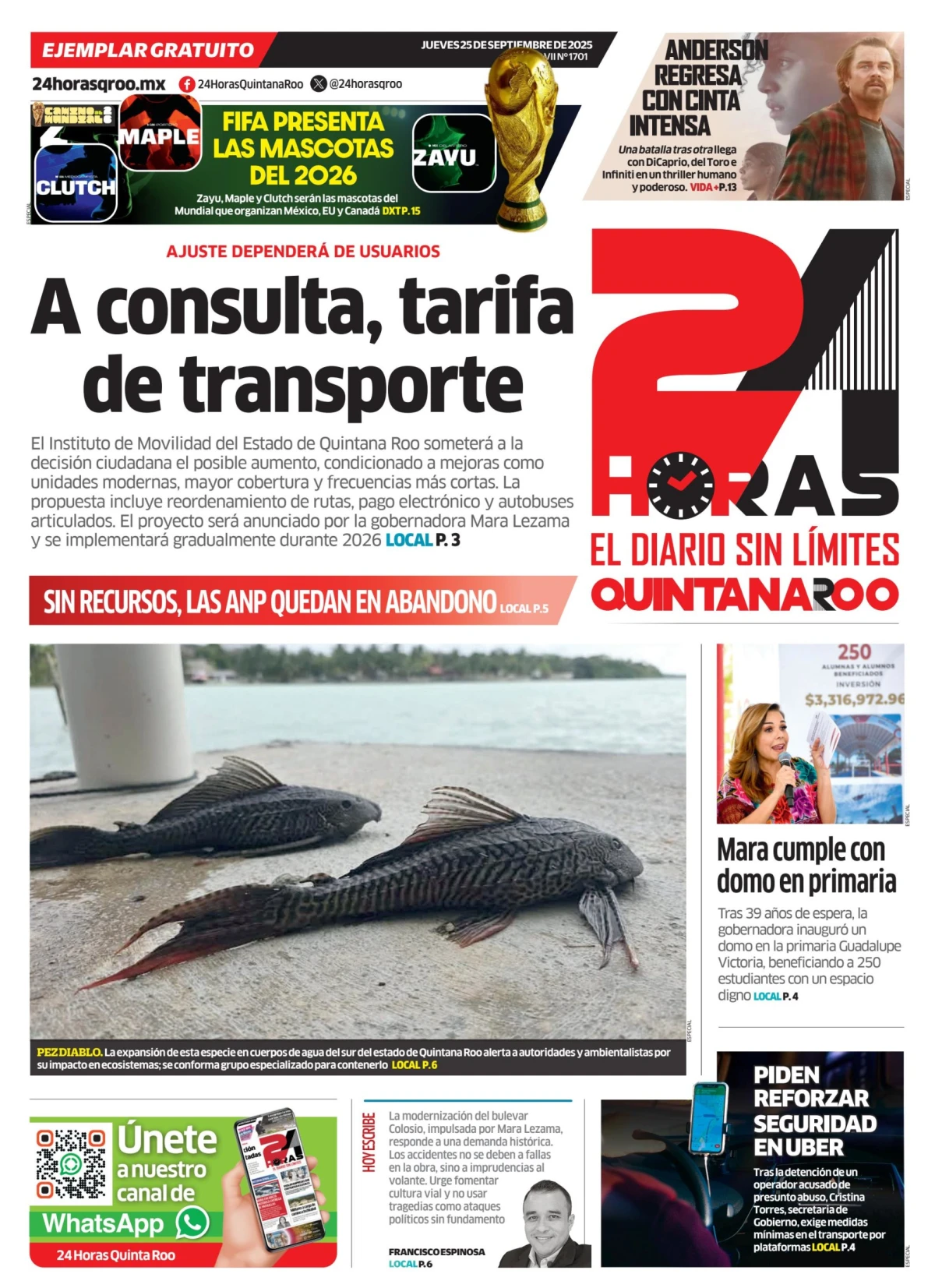 Portada de 24 Horas Quintana Roo