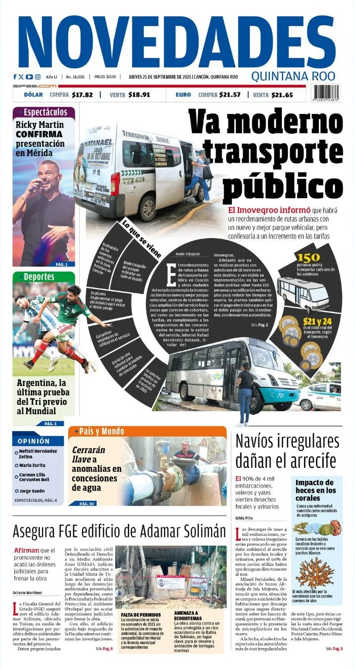 Portada de Novedades Quintana Roo
