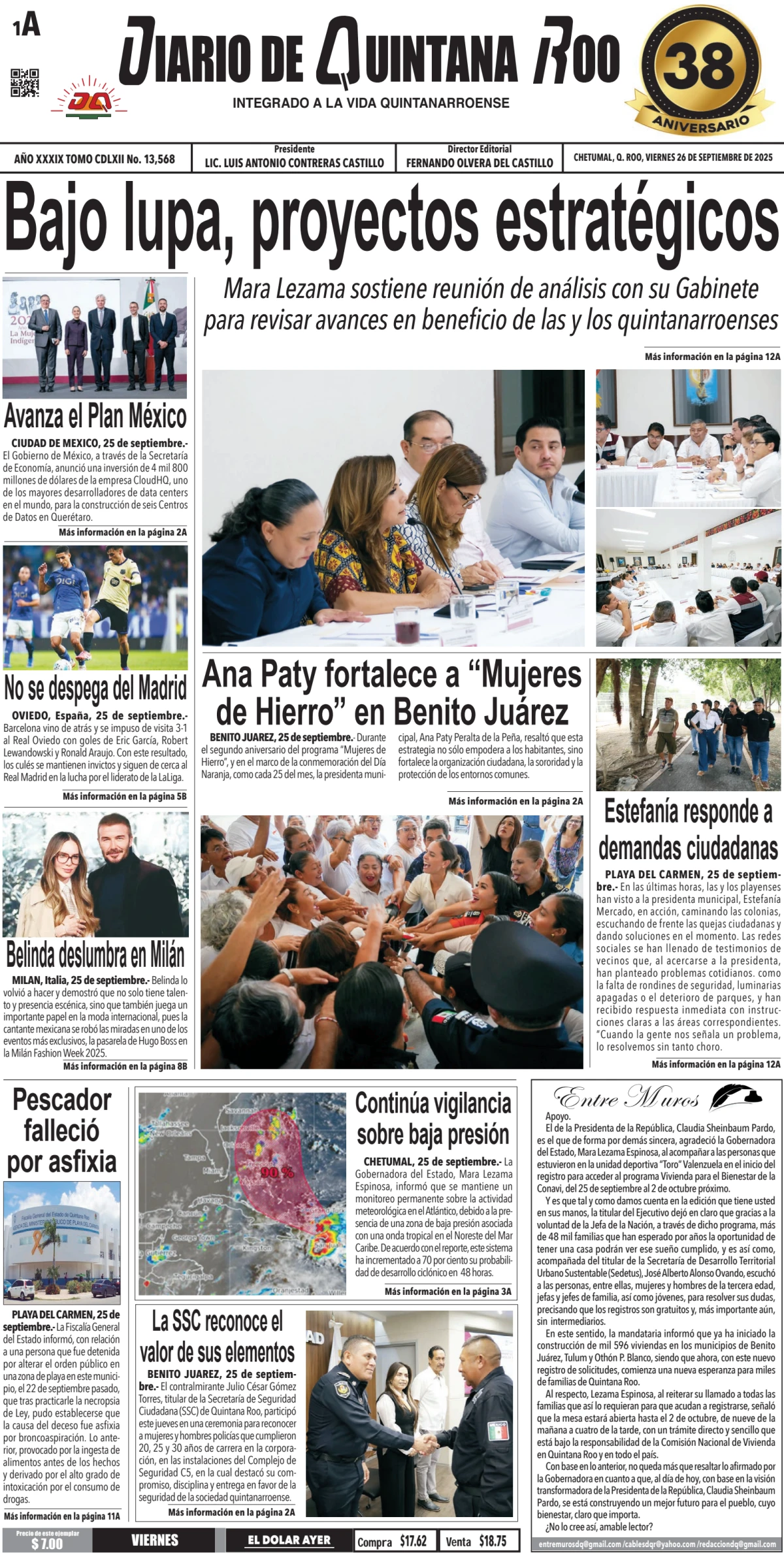 Portada de Diario de Quintana Roo (portada)
