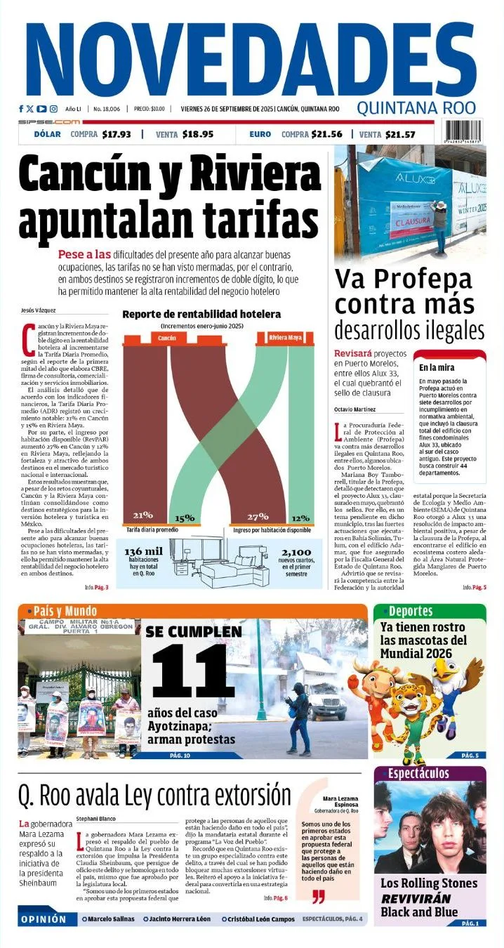 Portada de Novedades Quintana Roo