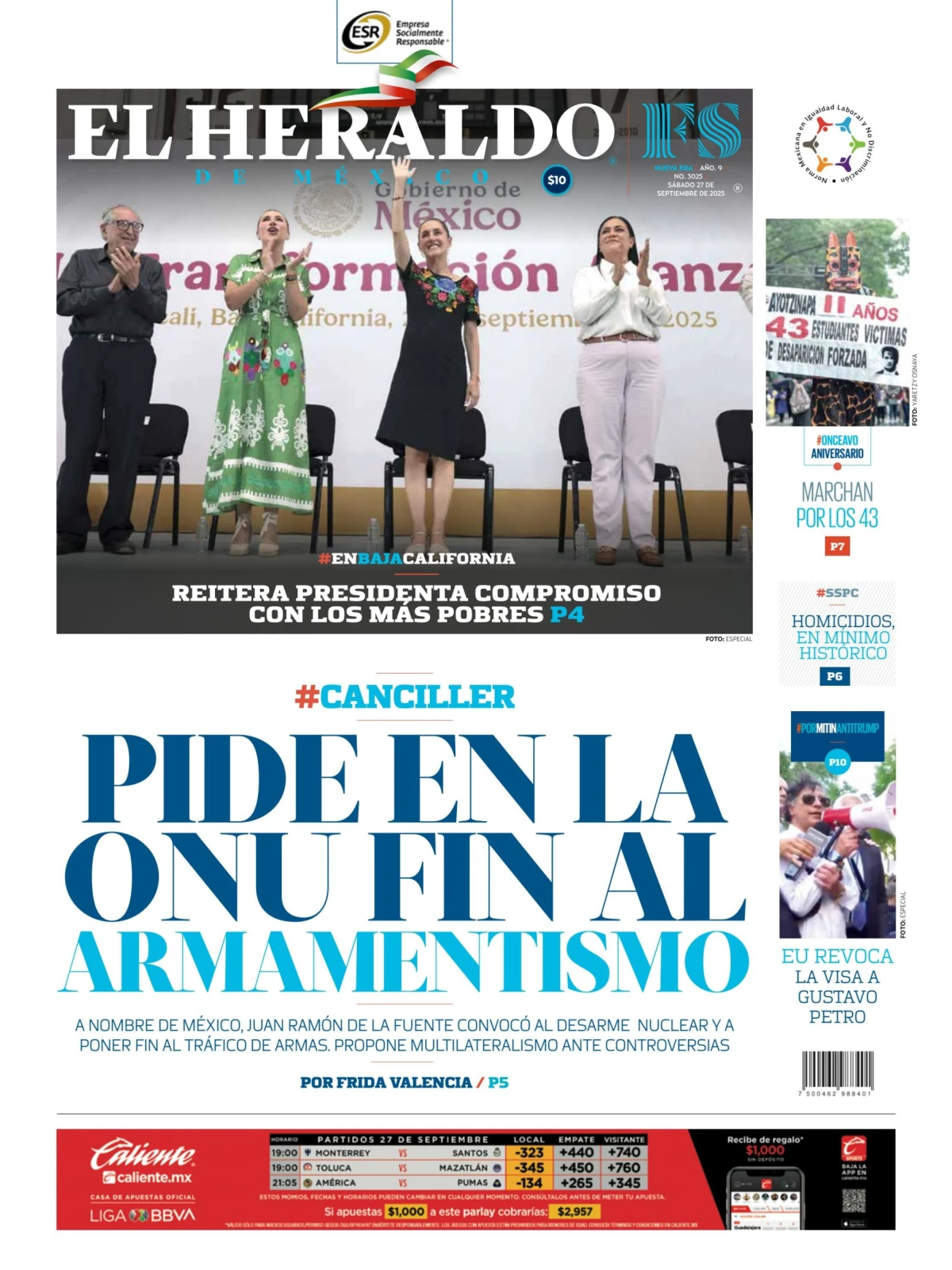 Portada de El Heraldo de Mexico