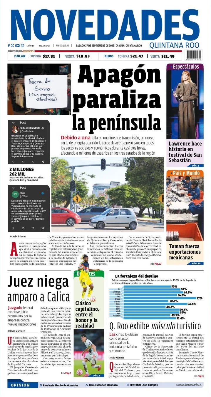 Portada de Novedades Quintana Roo