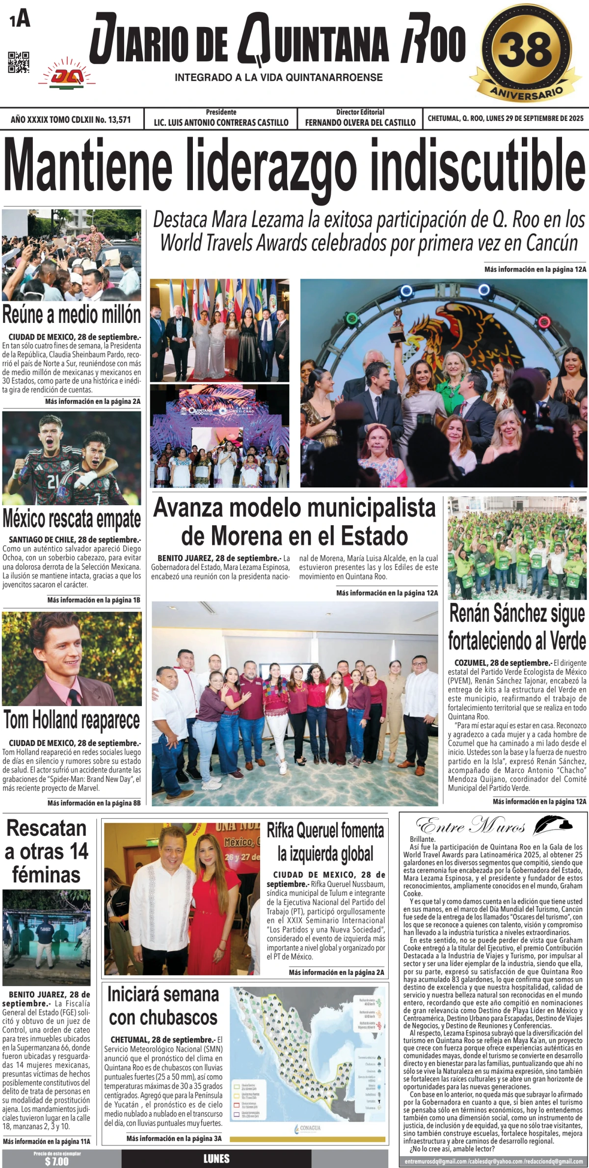 Portada de Diario de Quintana Roo (portada)