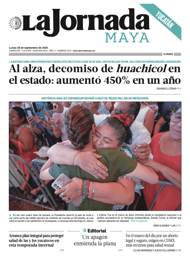 Portada de La Jornada Maya Yucatán