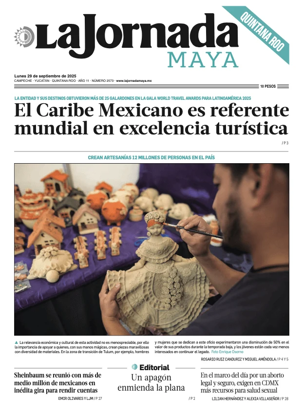 Portada de La Jornada Maya Quintana Roo