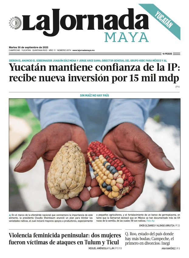 Portada de La Jornada Maya Yucatán