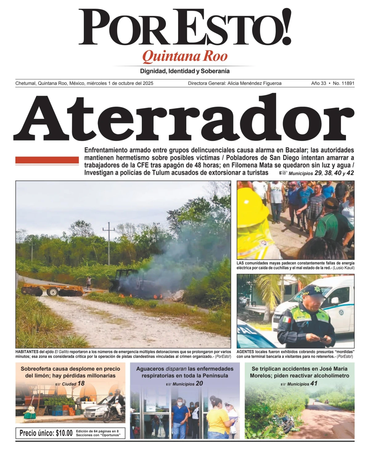 Portada de Por Esto (quintana Roo Chetumal)