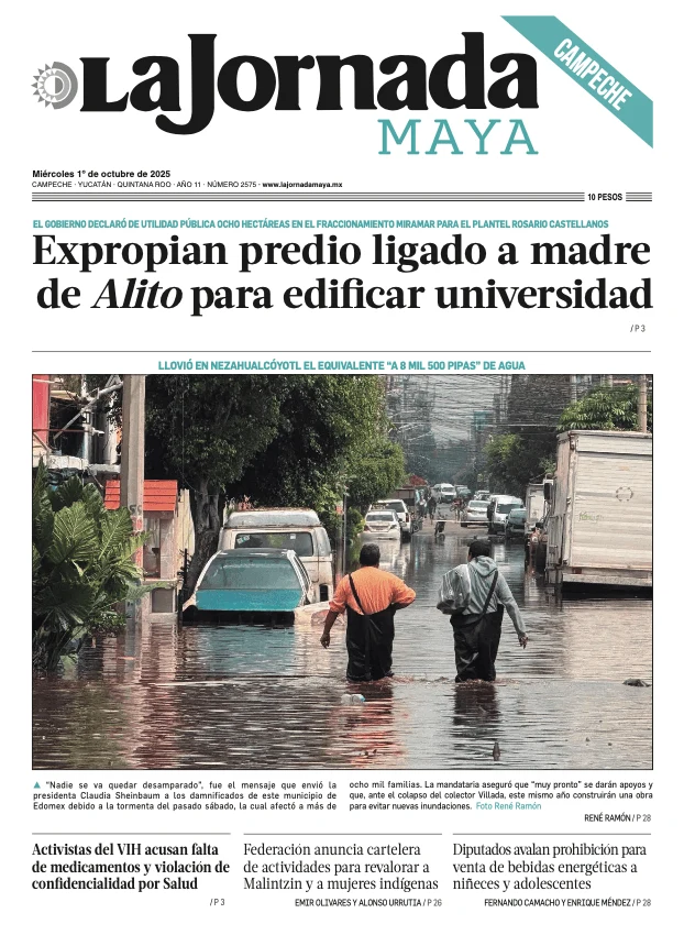 Portada de La Jornada Maya Campeche del miércoles, 1 de octubre de 2025