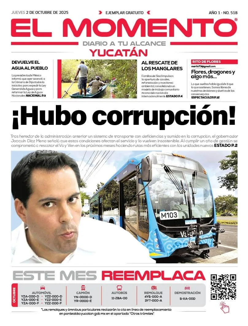 Portada de El Momento Yucatan
