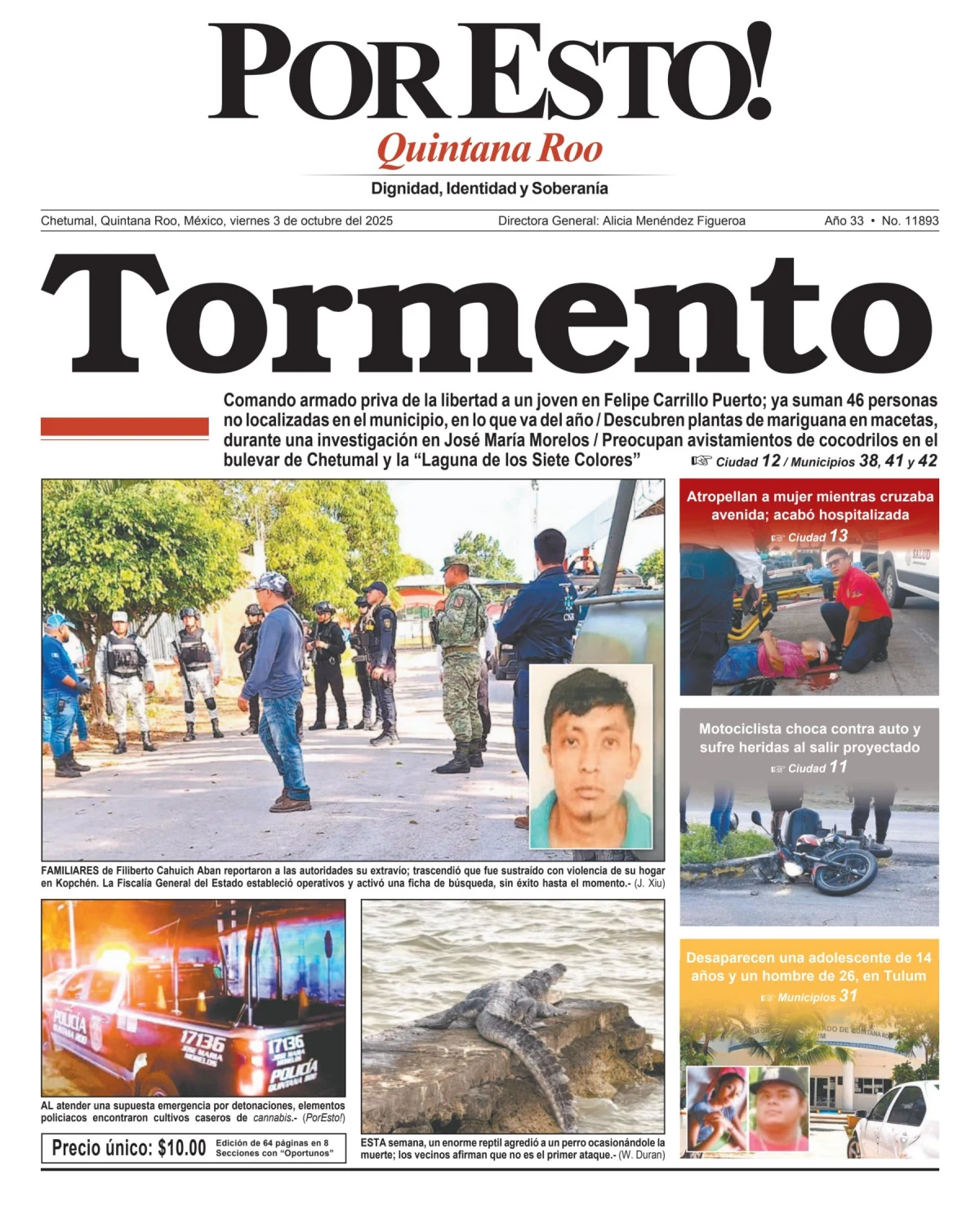 Portada de Por Esto (quintana Roo Chetumal)