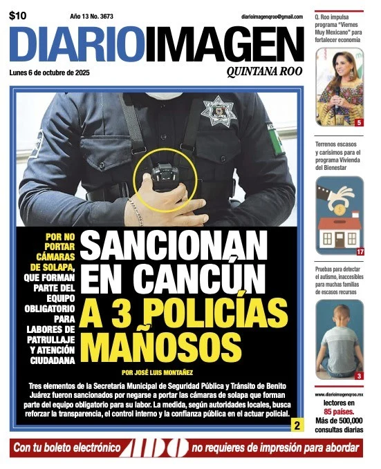 Portada de Diario Imagen Quintana Roo