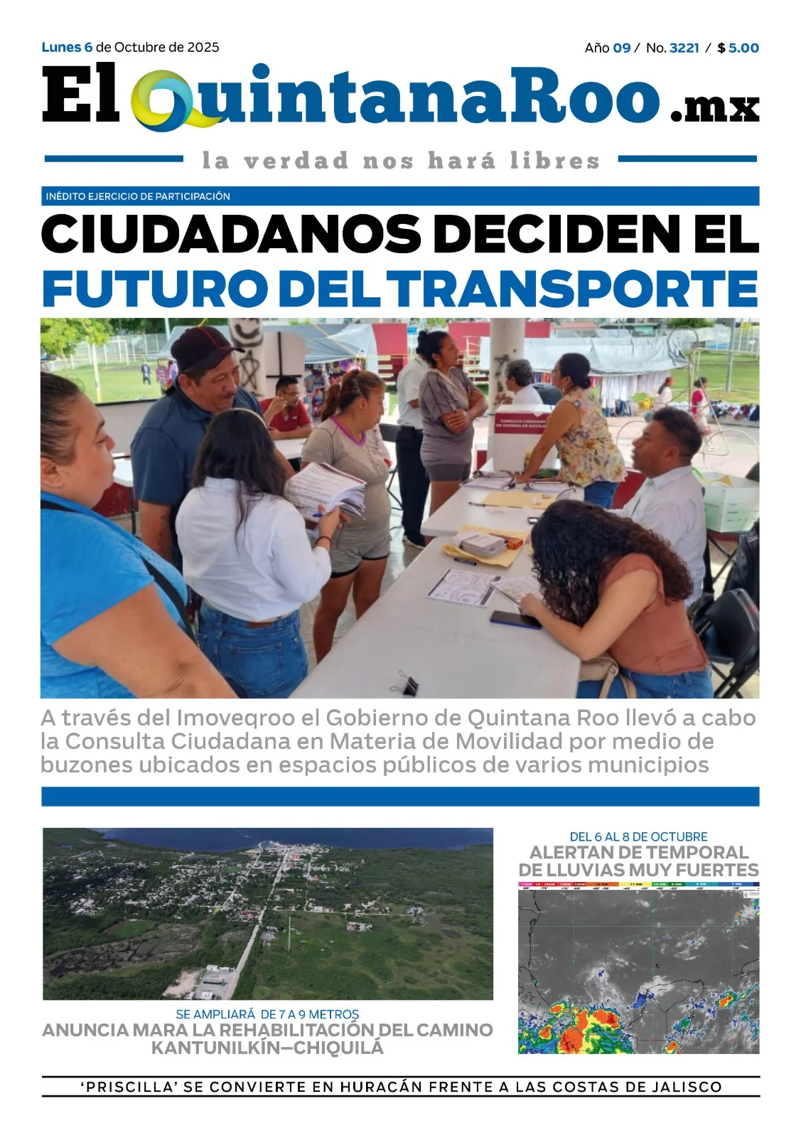 Portada de El Quintana Roo (portada)