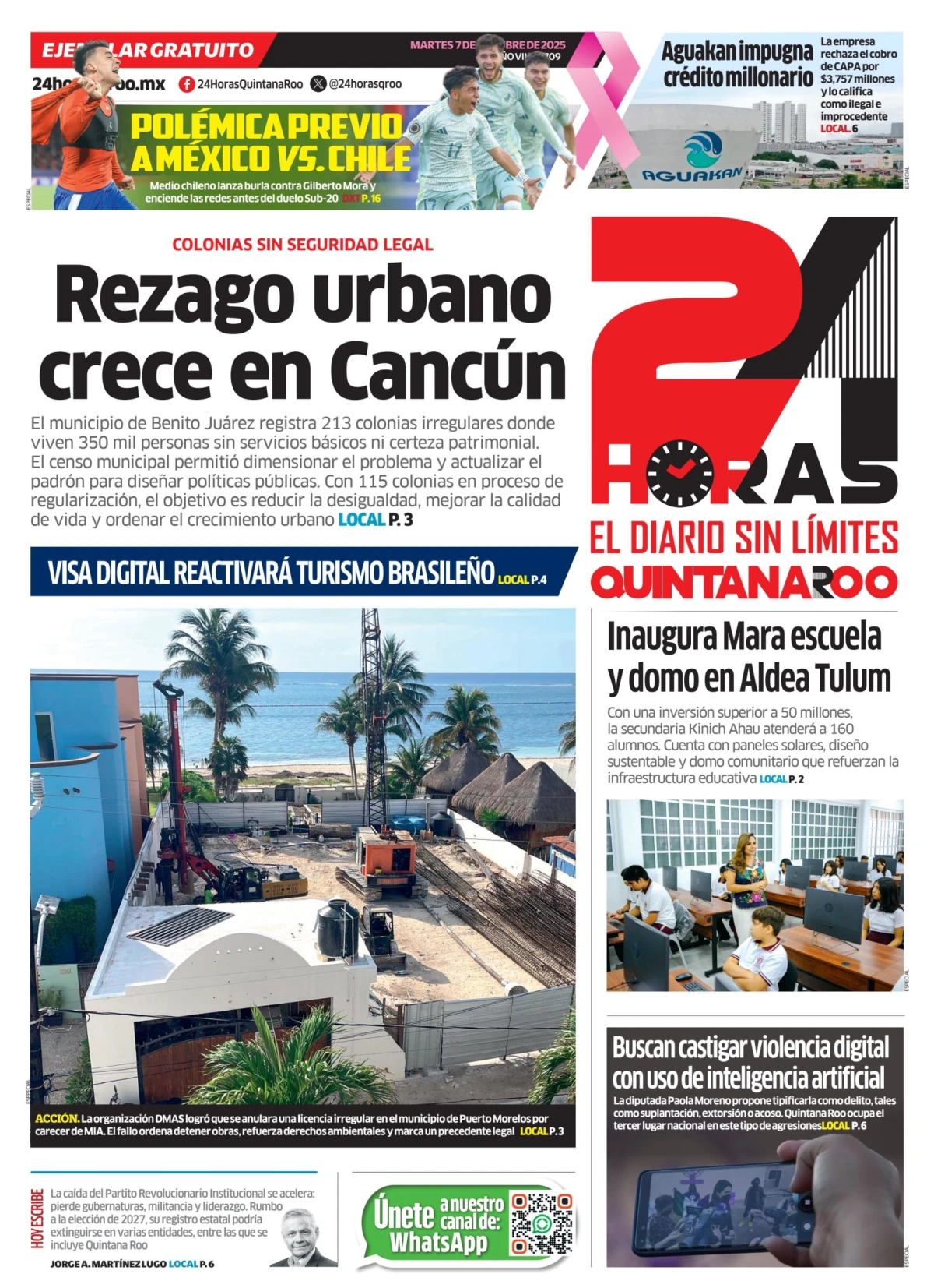 Portada de 24 Horas Quintana Roo