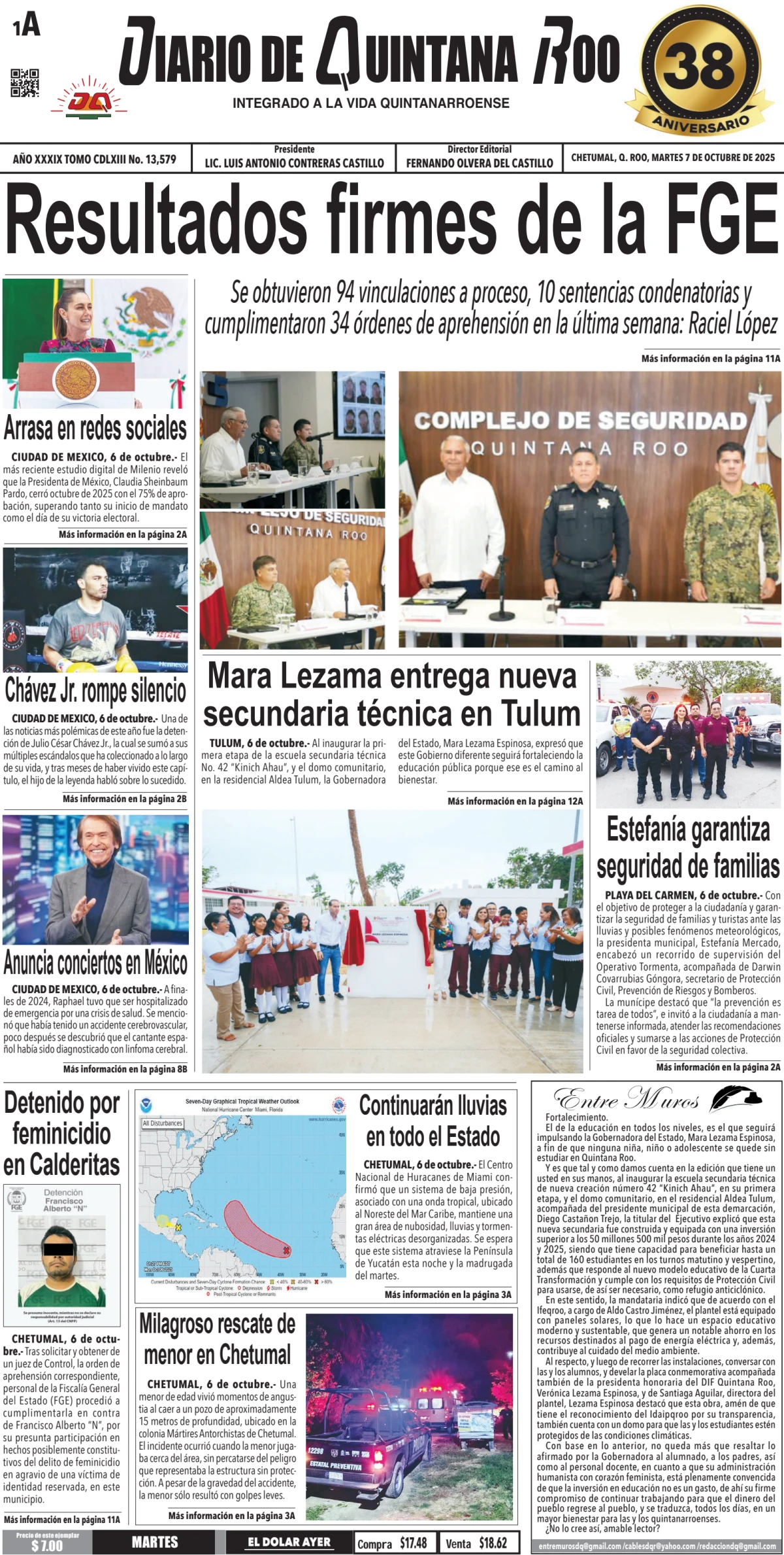 Portada de Diario de Quintana Roo (portada)