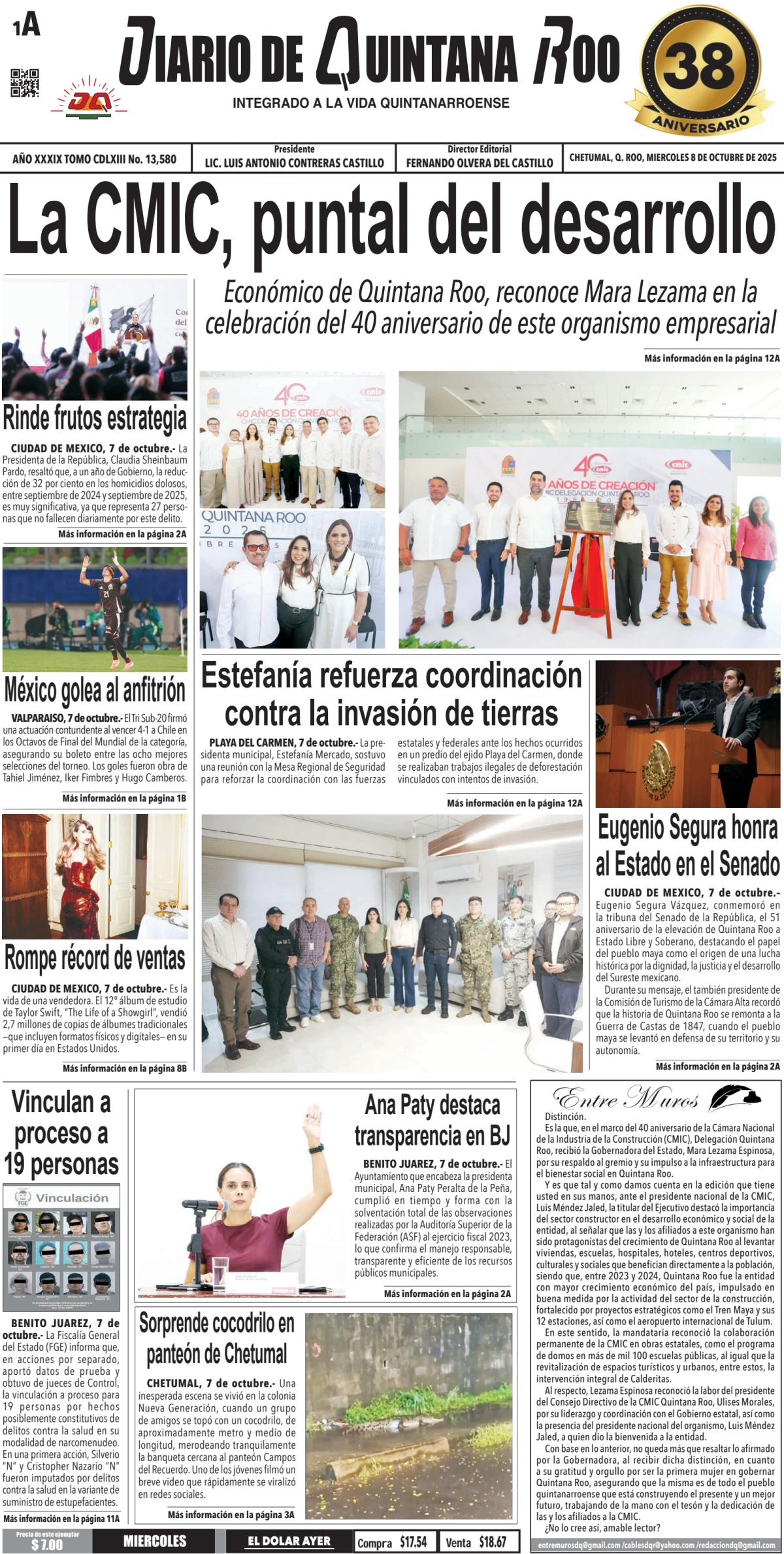 Portada de Diario de Quintana Roo (portada)