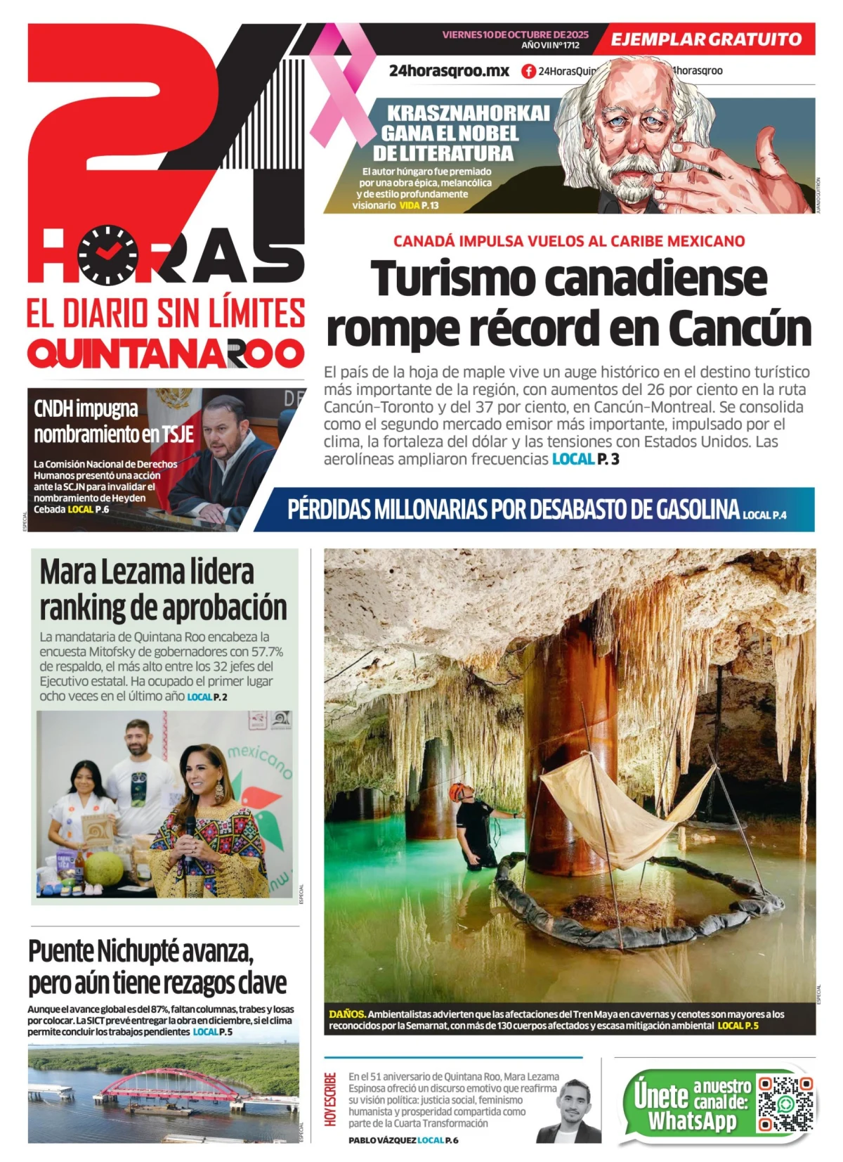 Portada de 24 Horas Quintana Roo