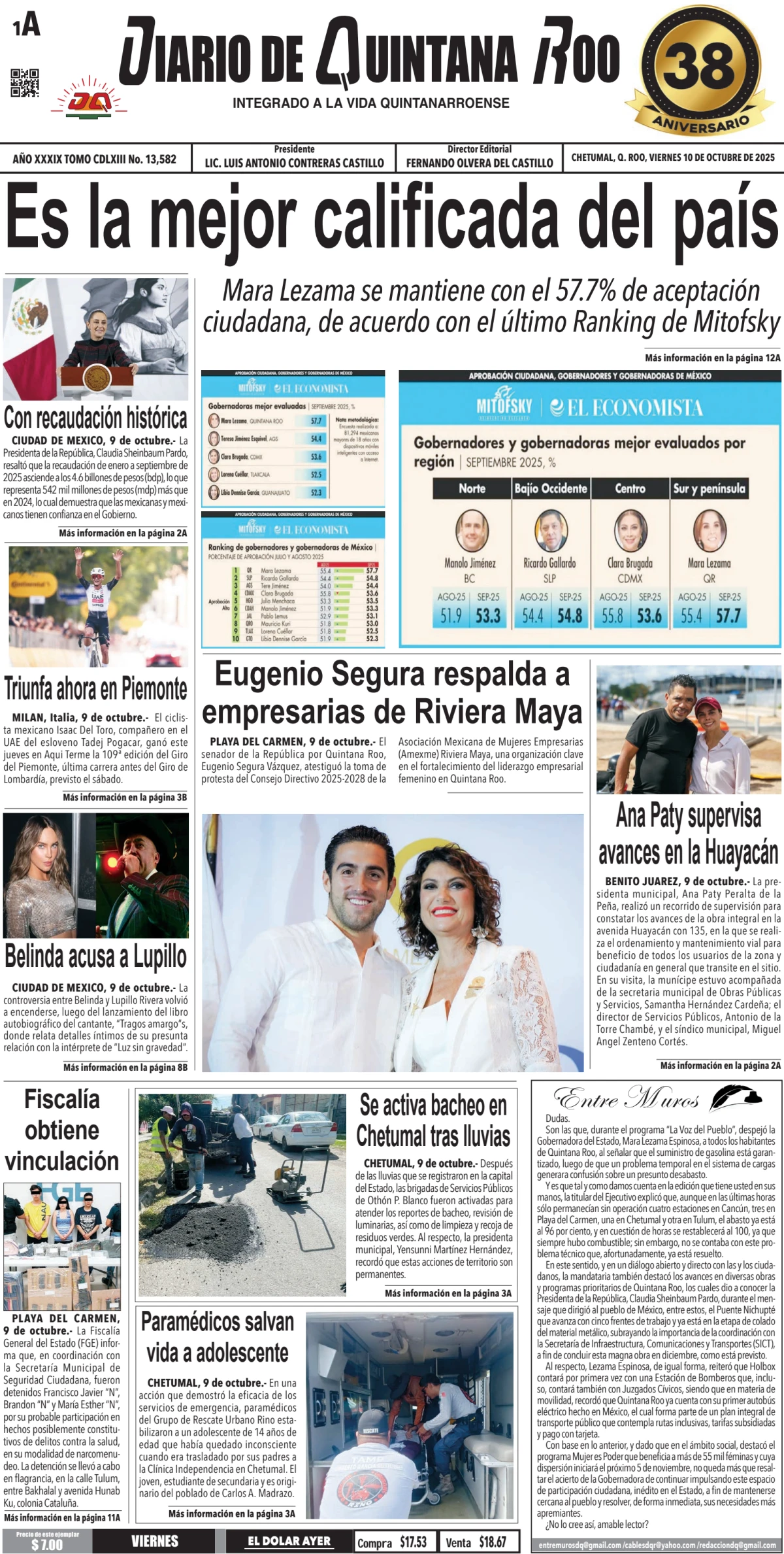 Portada de Diario de Quintana Roo (portada)