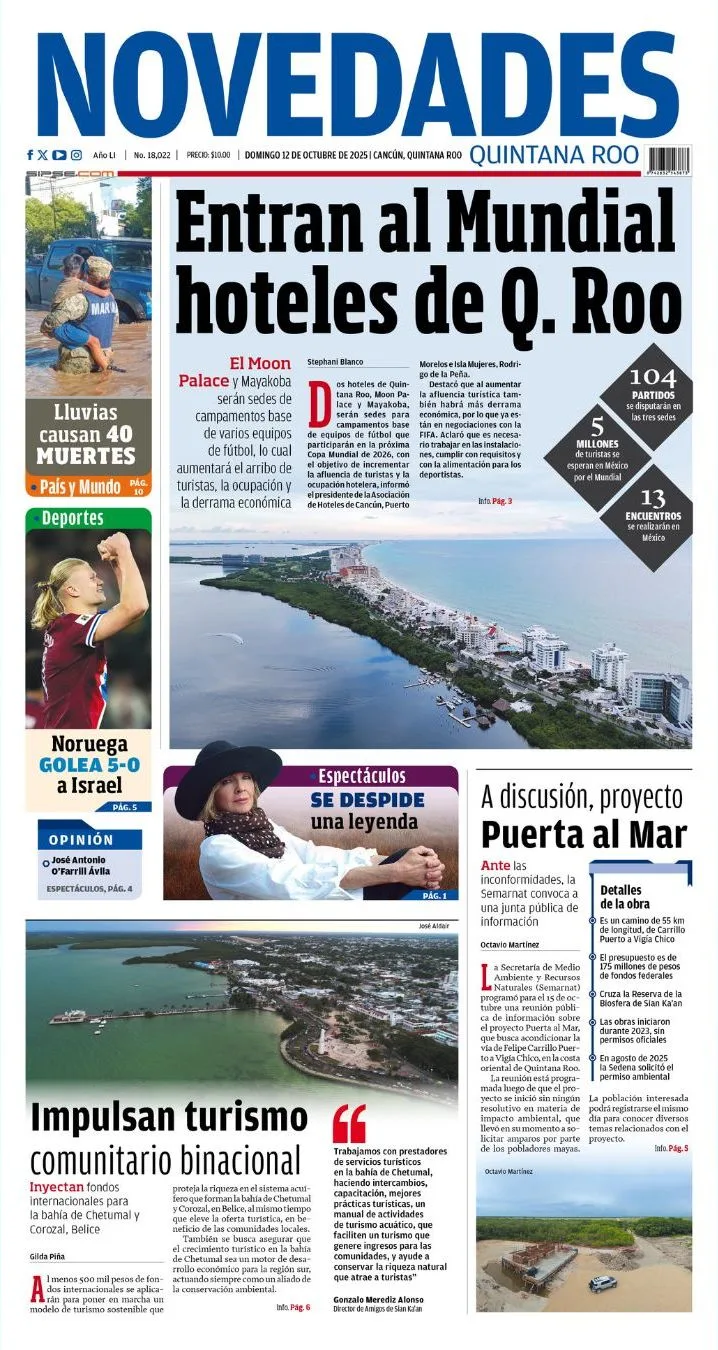 Portada de Novedades Quintana Roo