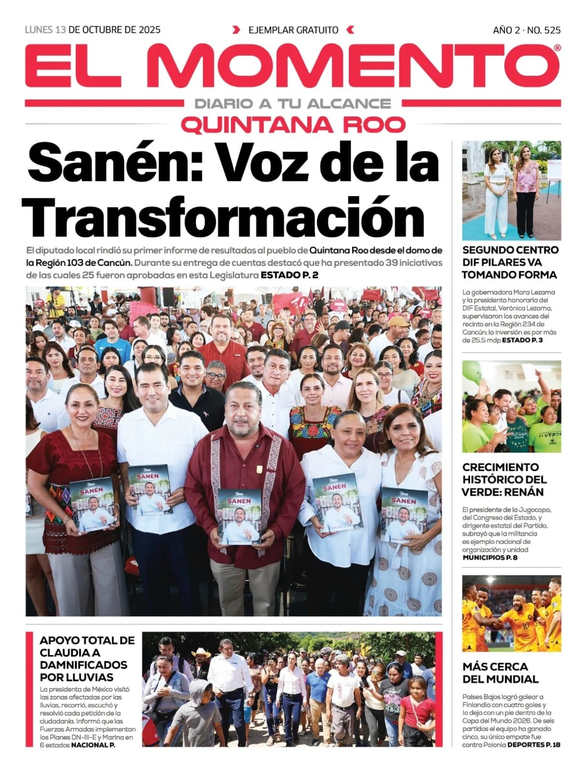 Portada de El Momento Quintana Roo