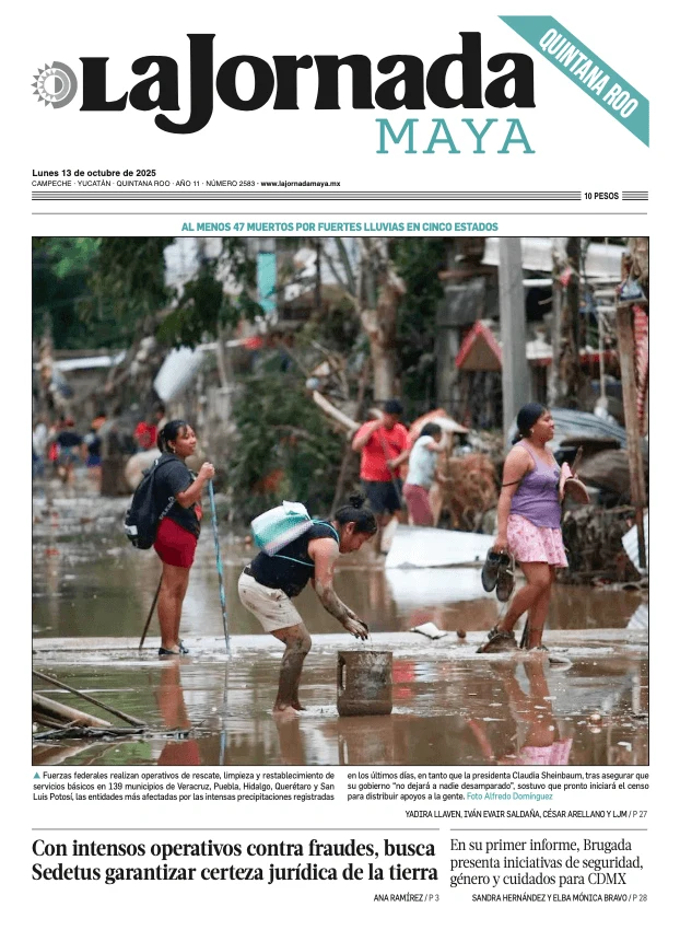 Portada de La Jornada Maya Quintana Roo