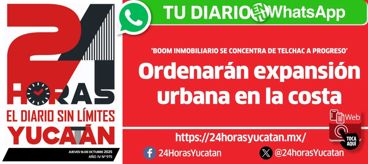 Portada de 24 Horas Yucatan del jueves, 16 de octubre de 2025