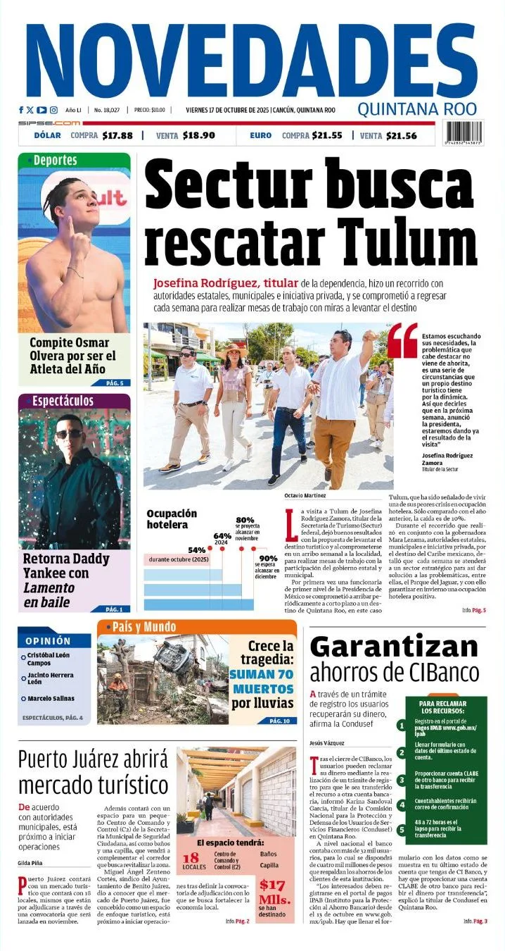 Portada de Novedades Quintana Roo