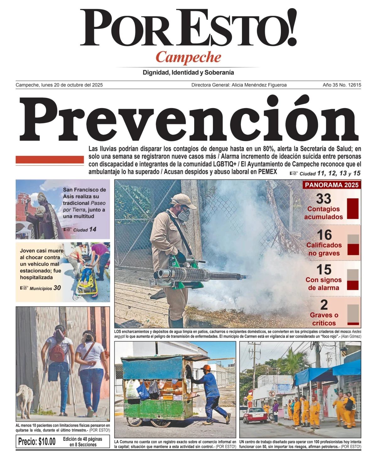 Portada de Por Esto (campeche) del lunes, 20 de octubre de 2025
