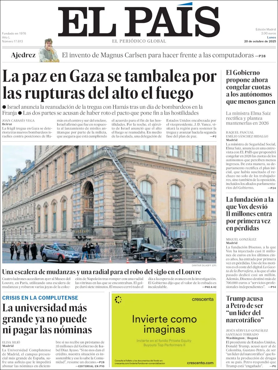 Portada de El Pais