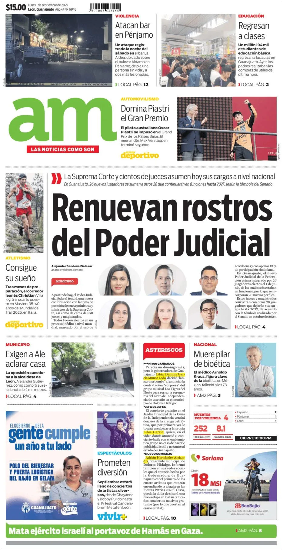 Portada de Am Corredor Industrial del lunes, 1 de septiembre de 2025