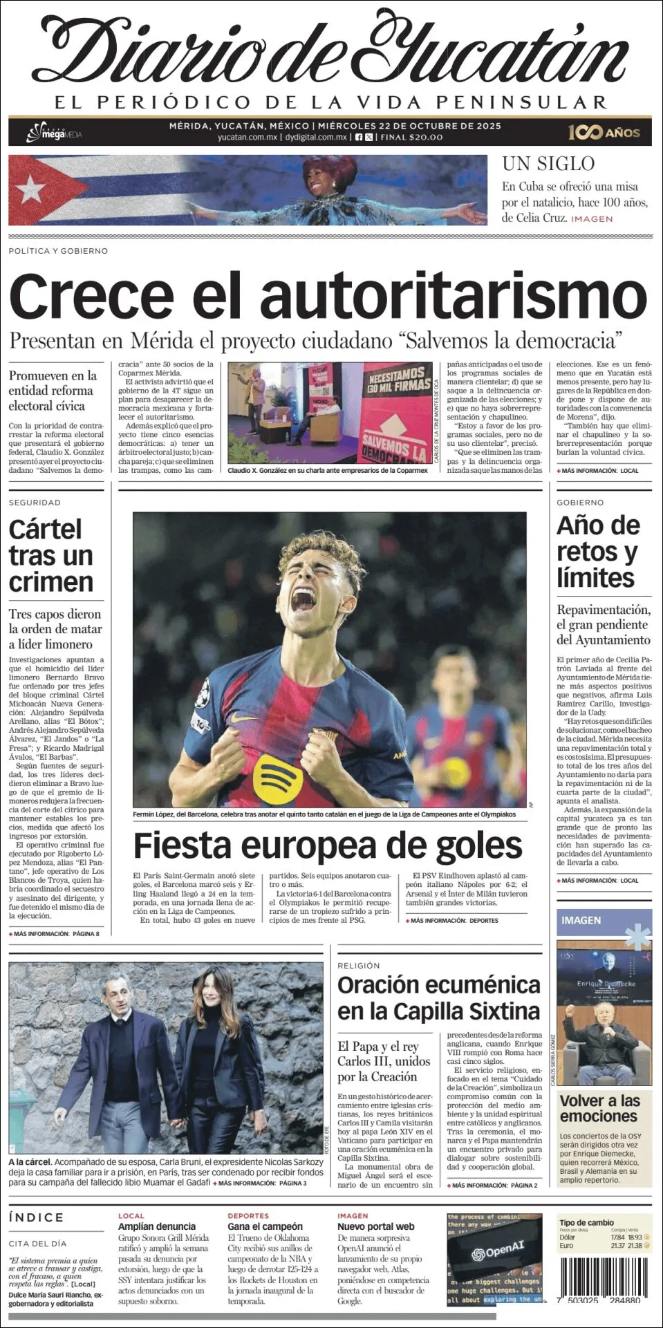 Portada de Diario de Yucatán