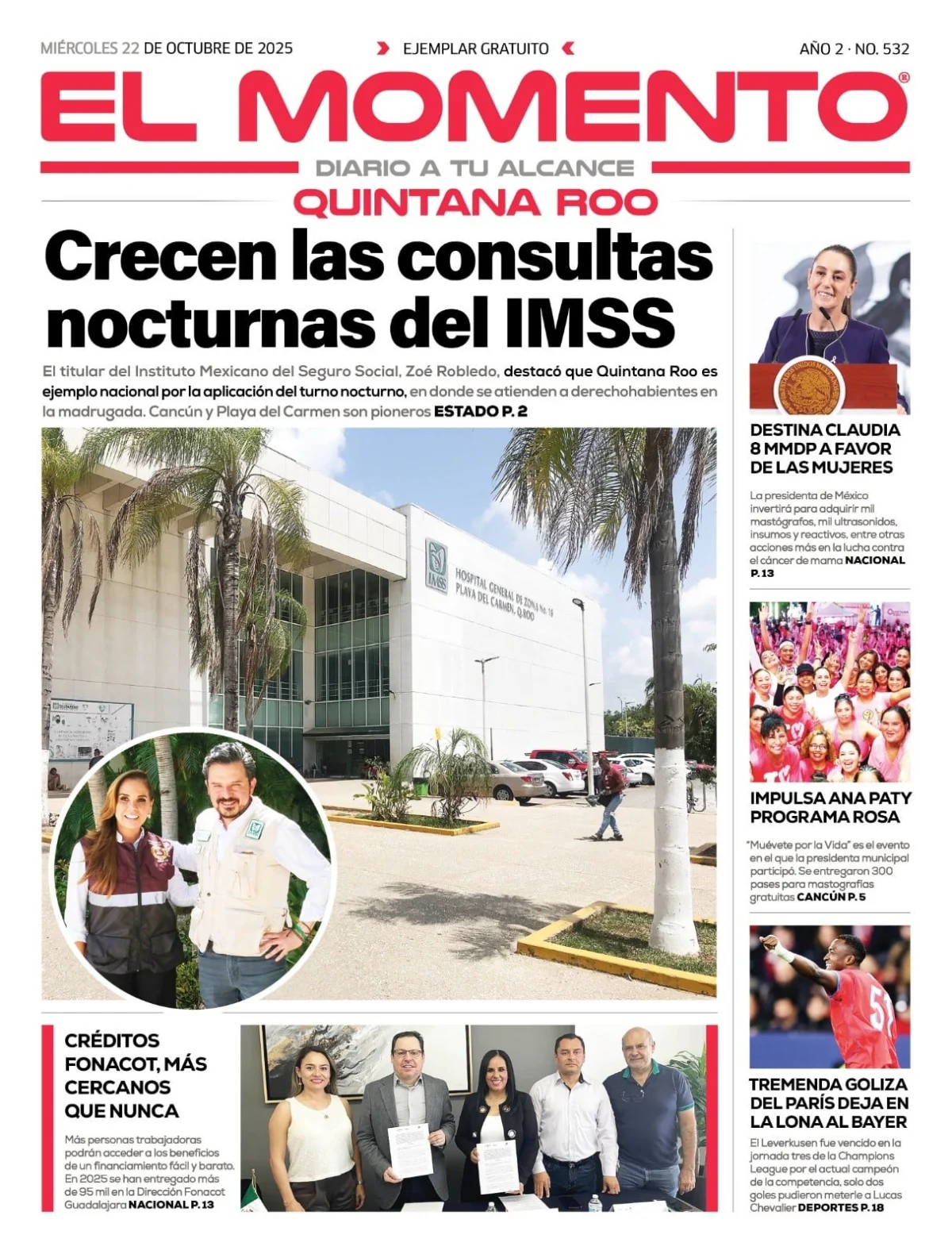 Portada de El Momento Quintana Roo