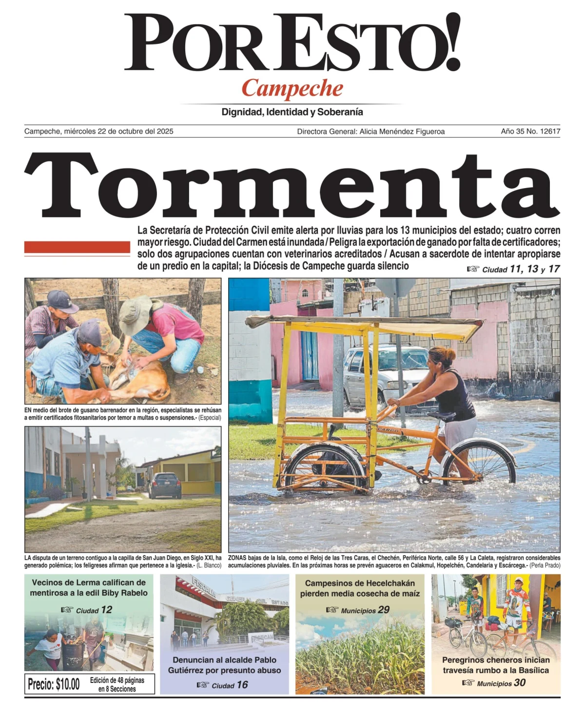 Portada de Por Esto (campeche) del miércoles, 22 de octubre de 2025