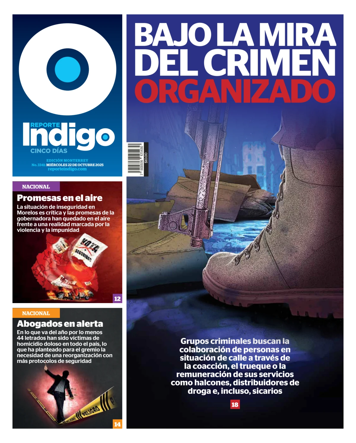 Portada de Reporte Indigo Monterrey del miércoles, 22 de octubre de 2025