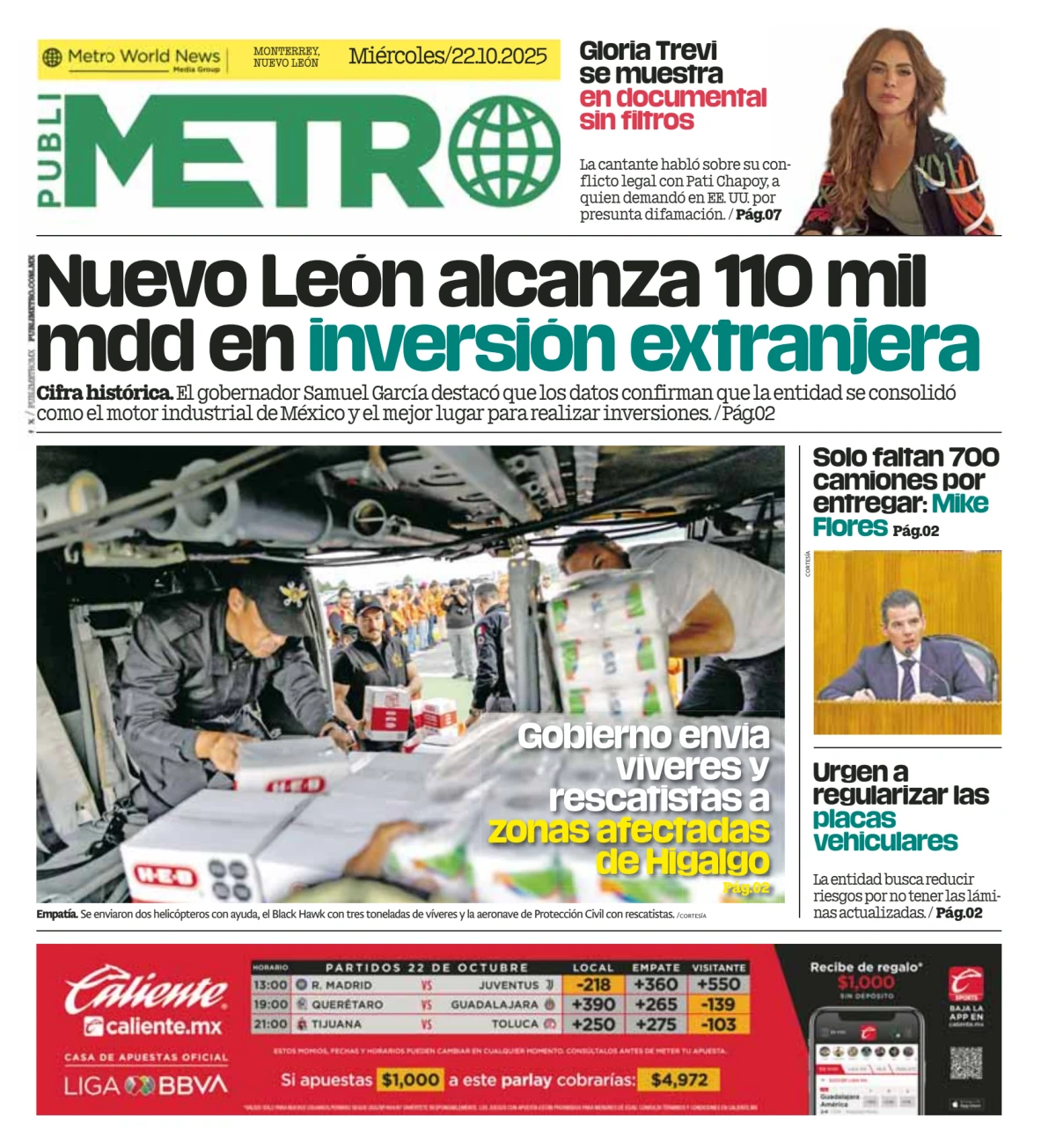 Portada de Publimetro Monterrey