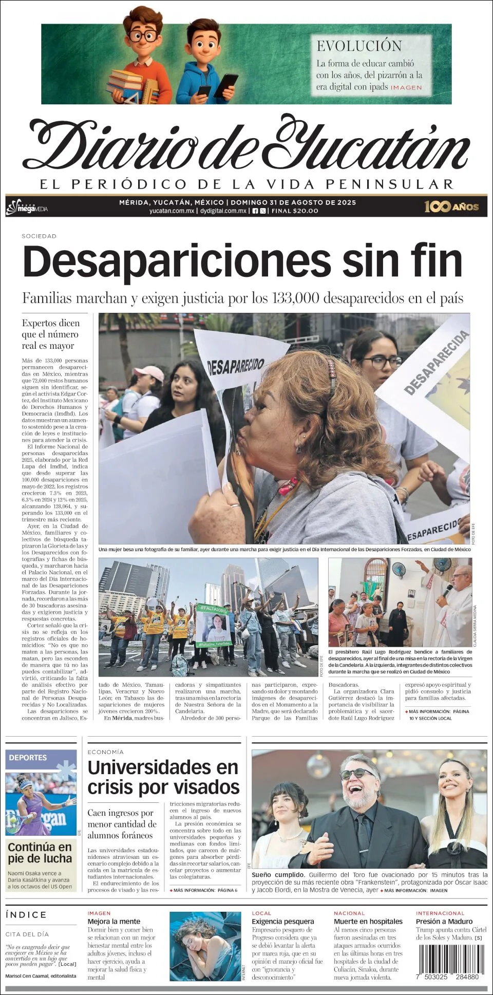 Portada de Diario de Yucatán