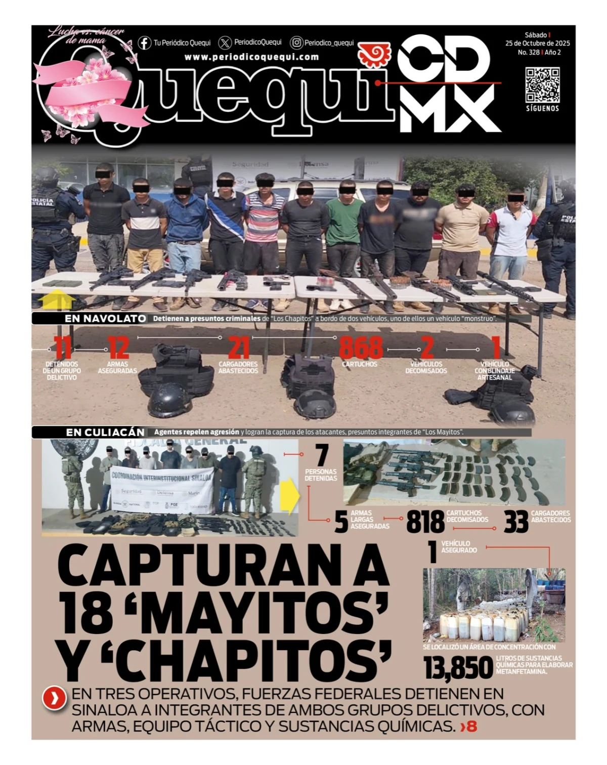 Portada de Quequi CDMX del sábado, 25 de octubre de 2025