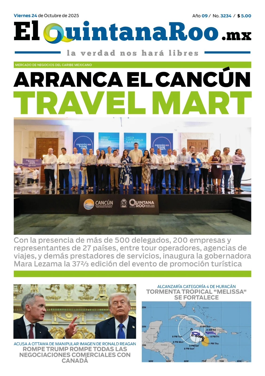 Portada de El Quintana Roo (portada)