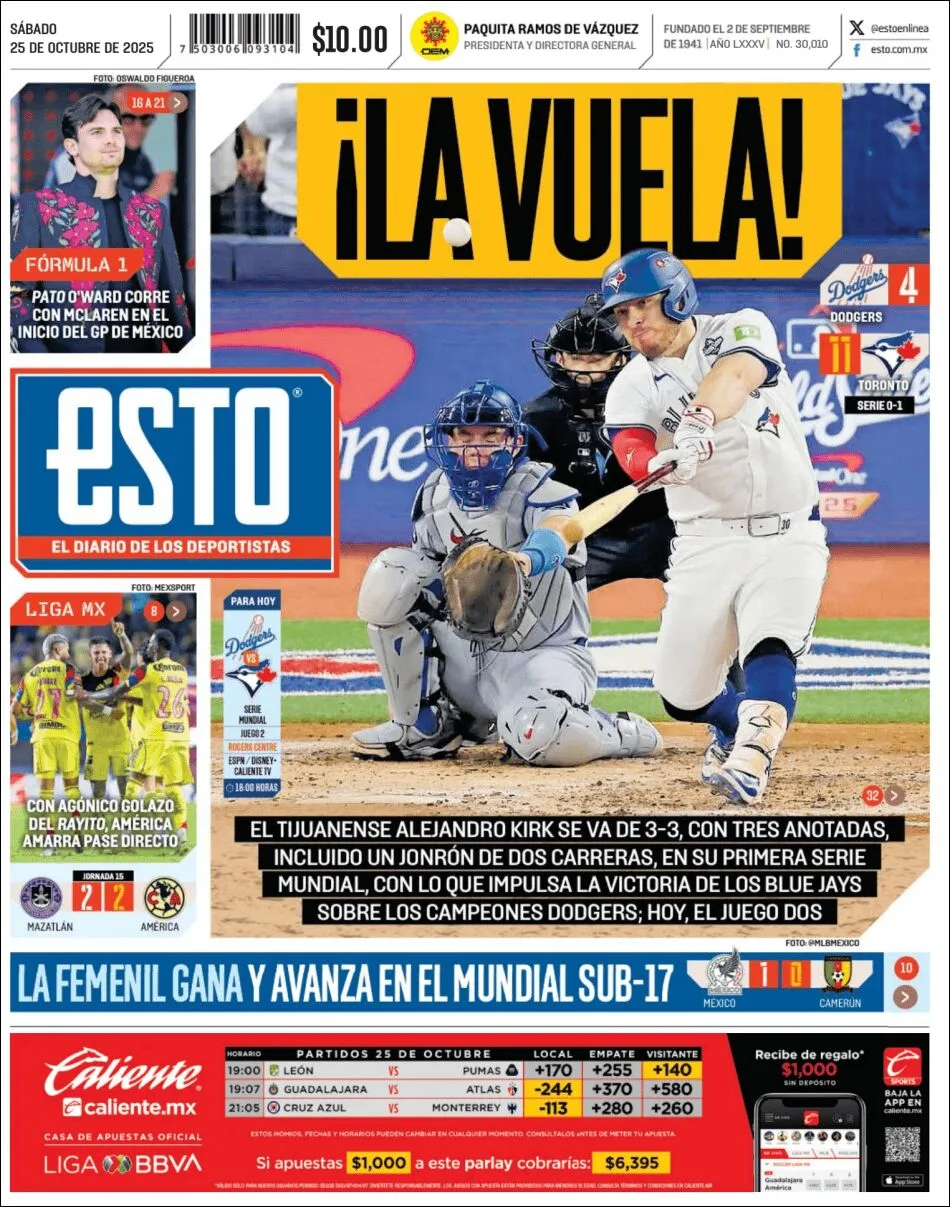 Portada de Esto del sábado, 25 de octubre de 2025