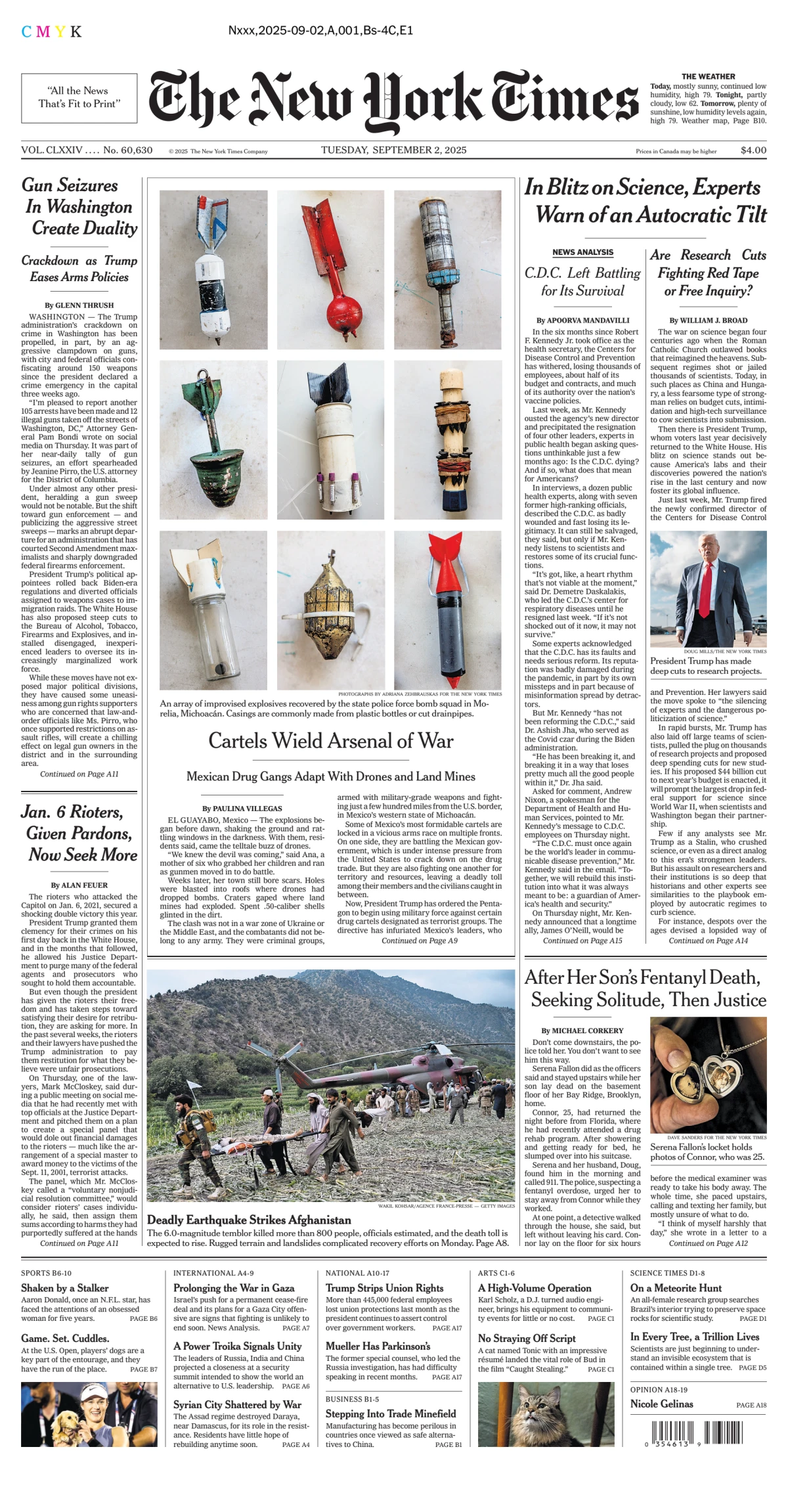 Portada de The New York Times (new York) del martes, 2 de septiembre de 2025
