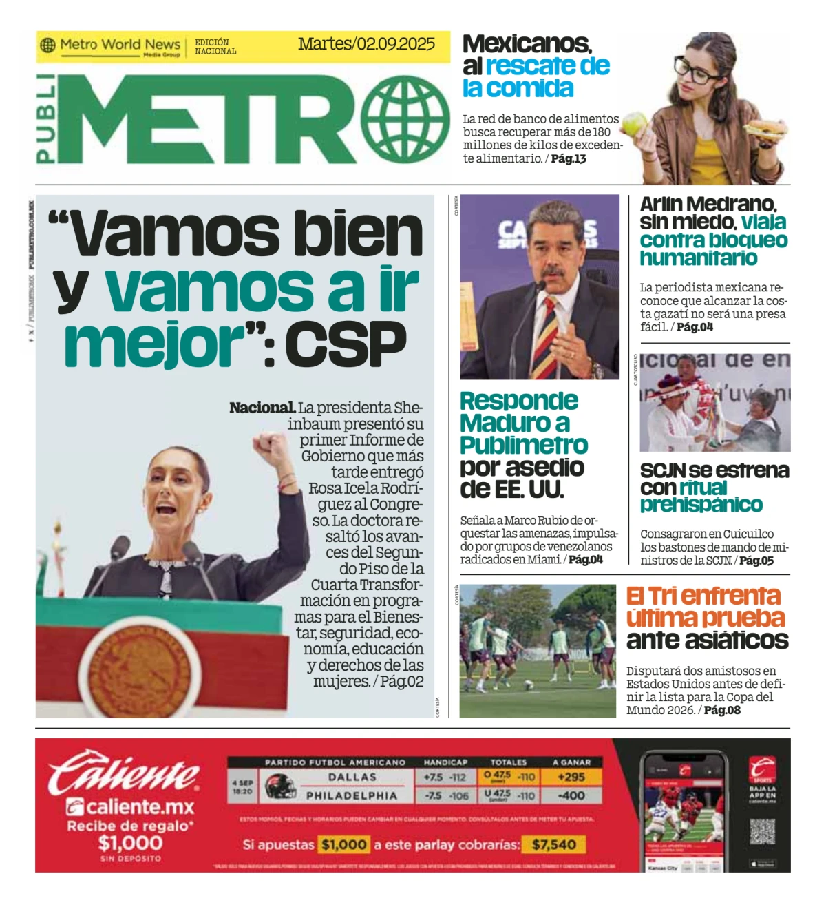 Portada de Publimetro Puebla del martes, 2 de septiembre de 2025